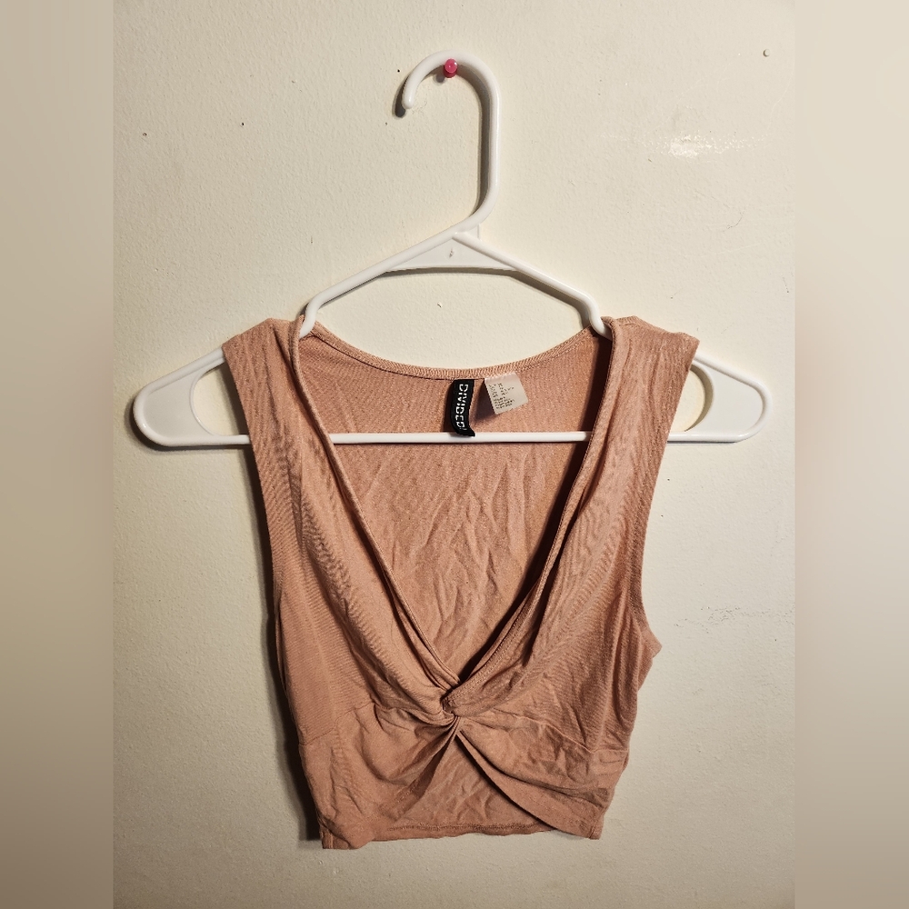 Pink tank top front cross